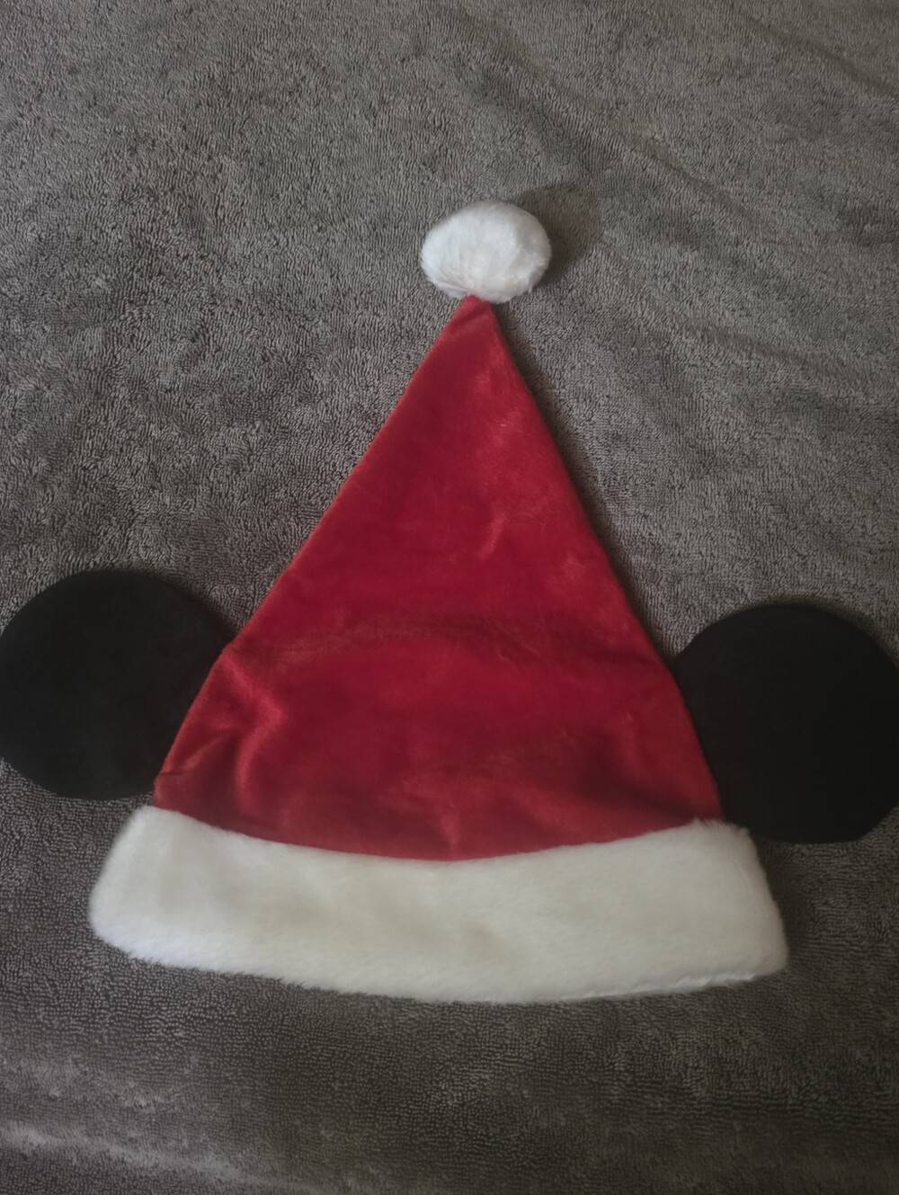 Disney Mickey Mouse Santa Hat with Ears Adult Unisex Red White Black